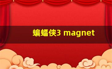 蝙蝠侠3 magnet